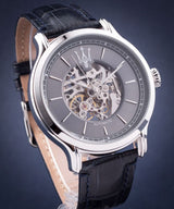 Maserati Epoca Automatic Skeleton Dial Black Leather Strap Watch For Men - R8821118002 Buy Now By Maserati