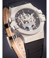 Maserati Potenza Automatic Black Dial Black Leather Strap Watch For Men - R8821108001 Buy Now By Maserati