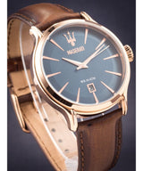 Maserati Epoca Blue Dial Brown Leather Strap Watch For Men - R8851118001 Buy Now By Maserati