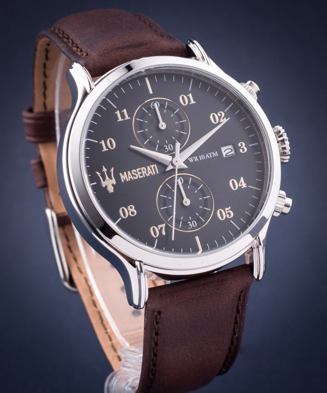 Maserati Epoca Chronograph Blue Dial Brown Leather Strap Watch For Men - R8871618001 Buy Now By Maserati