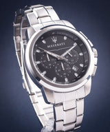 Maserati Successo Chronograph Black Dial Silver Steel Strap Watch For Men - R8873621001 Buy Now By Maserati