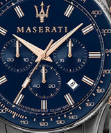 Maserati SFIDA Chronograph Blue Dial Grey Steel Strap Watch For Men - R8873640001 Buy Now By Maserati
