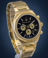 Maserati Stile 45mm Chronograph Black Dial Gold Steel Strap Watch For Men - R8873642001 Buy Now By Maserati