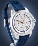 Maserati Successo Chronograph White Dial Blue Rubber Strap Watch For Men - R8871621013 Buy Now By Maserati