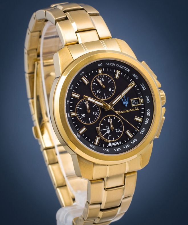 Maserati Successo Black Dial Gold Stainless Steel Watch For Men - R8873645002 Buy Now By Maserati
