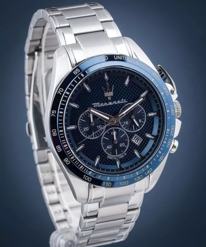 Maserati Traguardo Chronograph Blue Dial 45mm Stainless Steel Watch For Men - R8873612043 Buy Now By Maserati