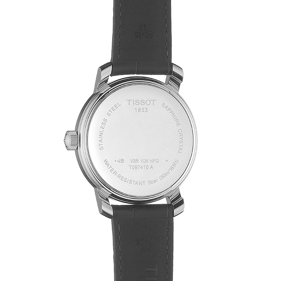 Tissot T Classic Bridgeport Silver Dial Brown Leather Strap Watch For Men - T097.410.16.038.00