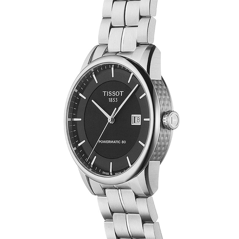 Tissot Luxury Powermatic 80 Black Dial Silver Steel Strap Watch For Men - T086.407.11.051.00 Buy Now By Tissot
