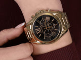 Michael Kors Bradshaw Black Dial Gold Steel Strap Watch for Women - MK5739 Buy Now By Michael Kors