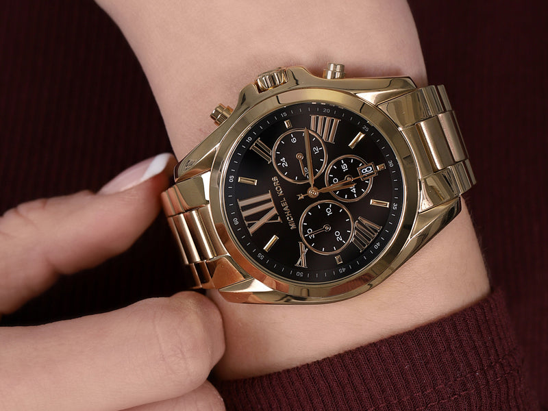 Michael Kors Bradshaw Black Dial Gold Steel Strap Watch for Women - MK5739 Buy Now By Michael Kors