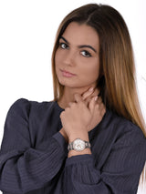 Shop Michael Kors Camille Multifunction White Dial Two Tone Steel Strap Watch For Women - MK6846 in USA