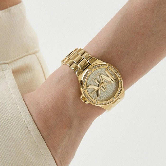 Michael Kors Lennox Three Hand Gold Dial Gold Steel Strap Watch For Women - MK7229 Buy Now By Michael Kors