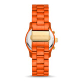 Shop Michael Kors Runway Chronograph Limited Edition Orange Dial Orange Steel Strap Watch for - MK7477LE in USA