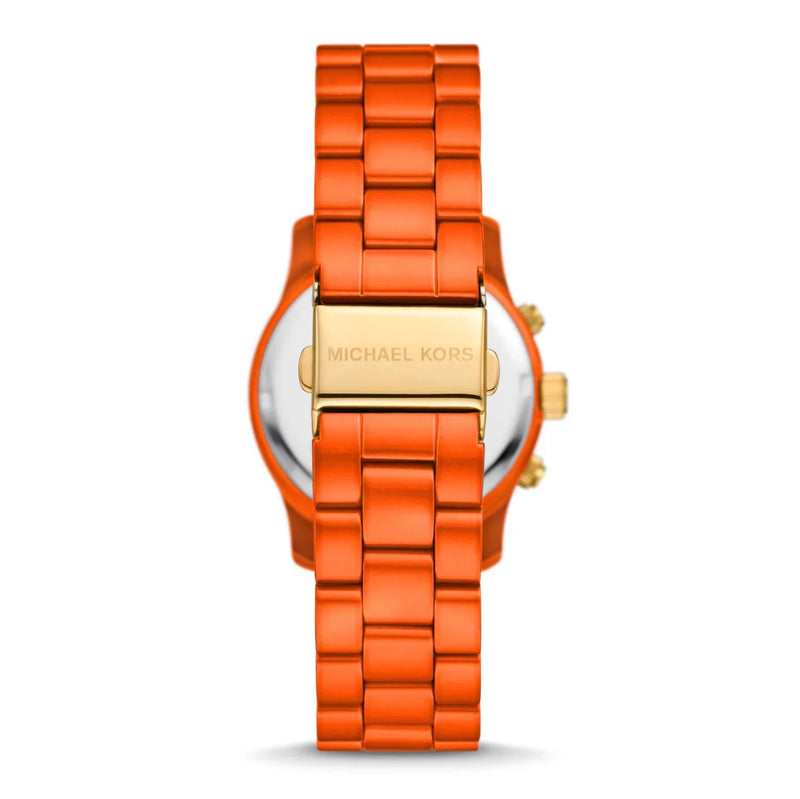 Shop Michael Kors Runway Chronograph Limited Edition Orange Dial Orange Steel Strap Watch for - MK7477LE in USA
