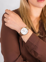 Tommy Hilfiger Jenna Quartz White Dial Rose Gold Steel Strap Watch for Women - 1782070 Buy Now By Tommy Hilfiger