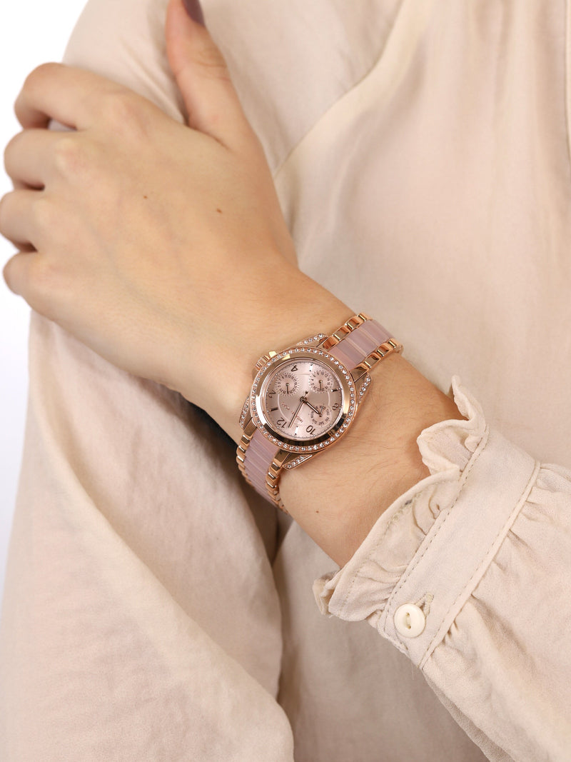 Michael Kors Blair Rose Gold Dial Two Tone Steel Strap Watch for Women - MK6175 Buy Now By Michael Kors