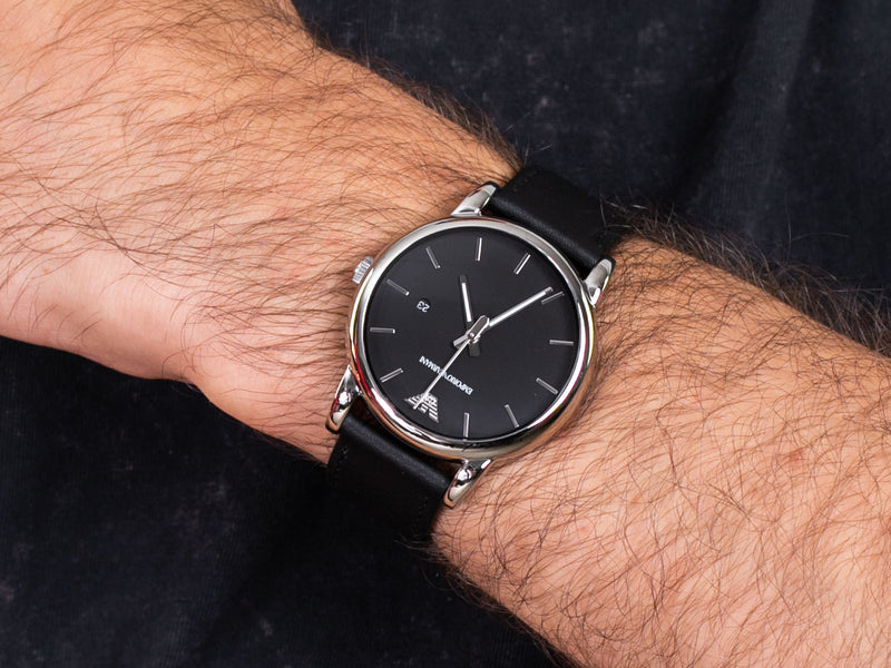 Emporio Armani Classic Quartz Black Dial Black Leather Strap Watch For Men - AR1692 Buy Now By Emporio Armani