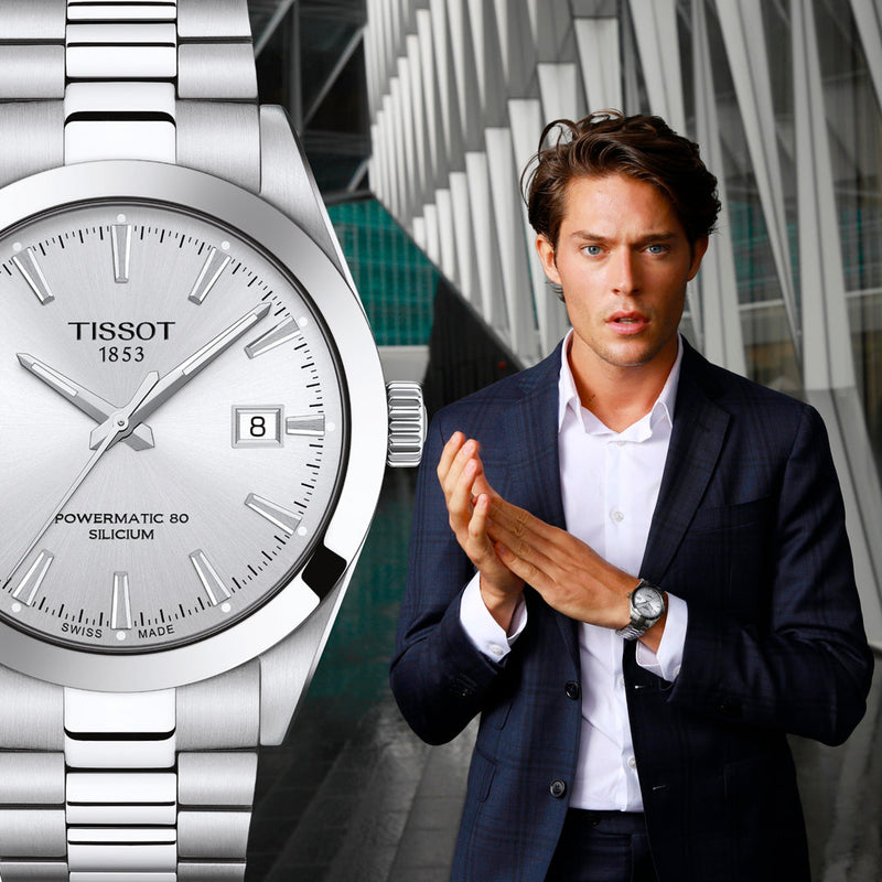 Tissot Gentleman Silver Dial Silver Steel Strap Watch For Men - T127.410.11.031.00 Buy Now By Tissot