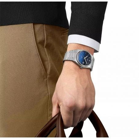 Tissot Powermatic 80 Automatic Gradient Blue Dial Silver Steel Strap Watch for Men - T137.407.11.051.01 Buy Now By Tissot
