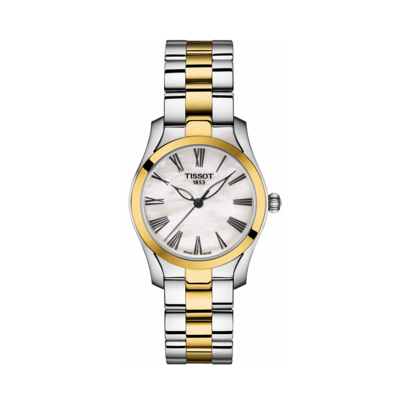 Tissot T Wave Quartz Mother of Pearl Dial Two Tone Steel Strap Watch for Women - T112.210.22.113.00 Buy Now By Tissot