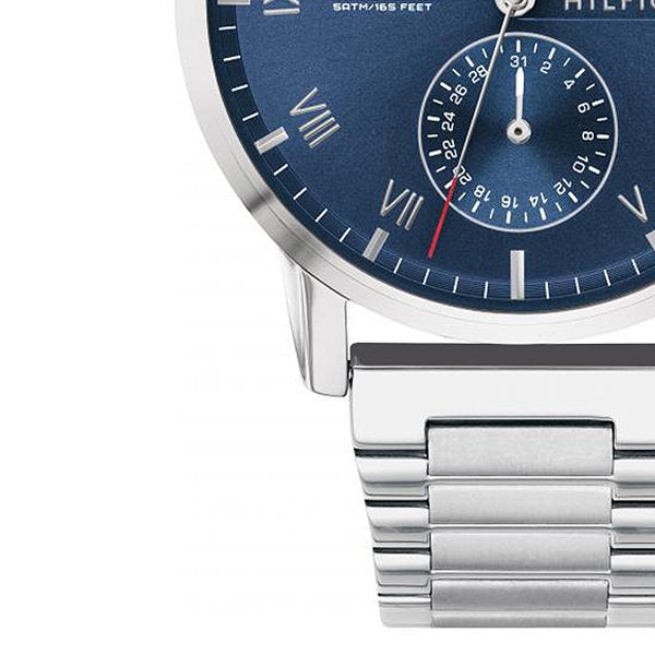 Tommy Hilfiger Kane Blue Dial Silver Steel Strap Watch for Men - 1710401