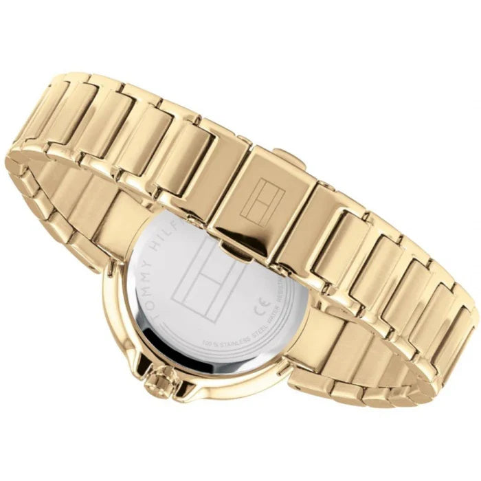 Shop Tommy Hilfiger Angela White Dial Gold Steel Strap Watch for Women - 1782128 in USA