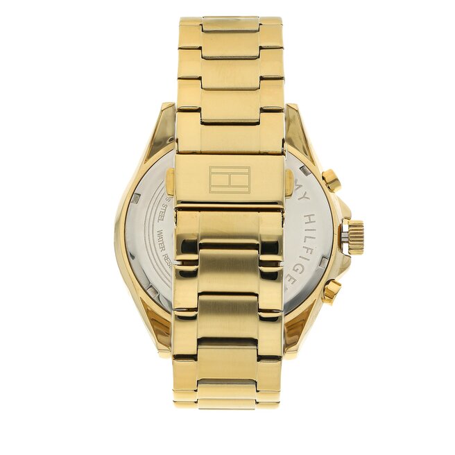 Tommy Hilfiger Luke Chronograph White Dial Gold Steel Strap Watch for Men - 1791121