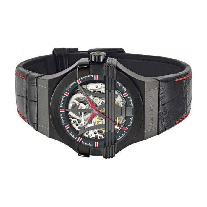 Maserati Potenza Automatic Black Dial Black Leather Strap Watch For Men - R8821108008 Buy Now By Maserati