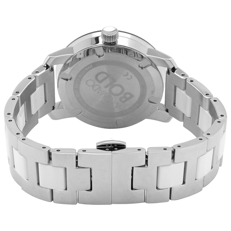 Shop Movado Bold Ceramic Silver Dial Silver Steel Strap Watch for Women - 3600638 in USA