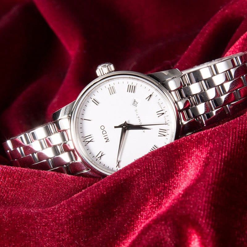 Mido Baroncelli III Automatic White Dial Silver Steel Strap Watch For Women - M7600.4.26.1 Buy Now By Mido