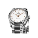 Shop Omega Seamaster Aqua Terra Quartz Diamond Silver Dial Silver Steel Strap Watch for Women - 220.10.28.60.54.001 in USA