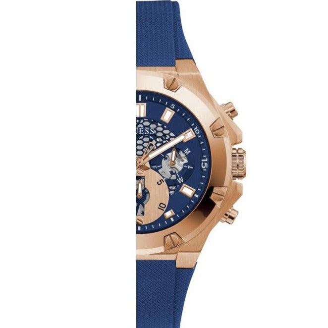 Guess Third Gear Analog Blue Dial Blue Rubber Strap Watch for Men - GW0334G3 Buy Now By Guess