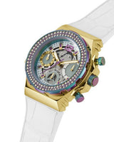 Guess Fusion Chronograph White Dial White Leather Strap Watch For Women - GW0553L2 Buy Now By Guess