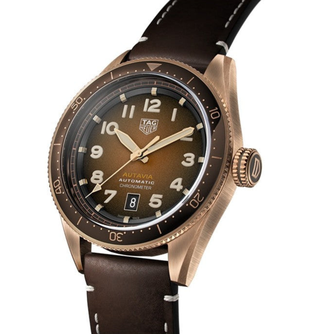 Tag Heuer Autavia Brown Dial Brown Leather Strap Watch for Men - WBE5191.FC8276 Buy Now By Tag Heuer