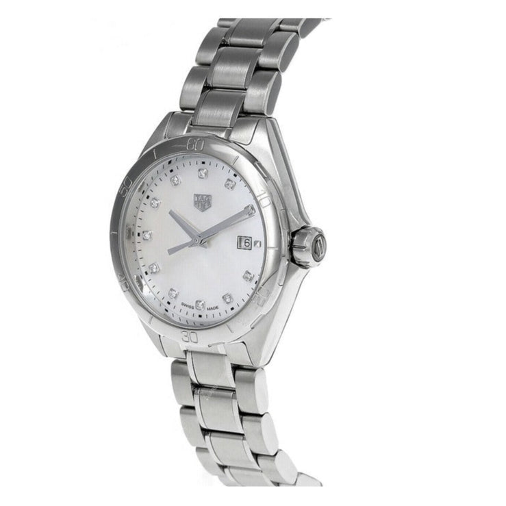 Shop Tag Heuer Formula 1 Diamonds Mother Of Pearl White Dial Silver Steel Strap Watch for Women - WBJ1419.BA0664 in USA